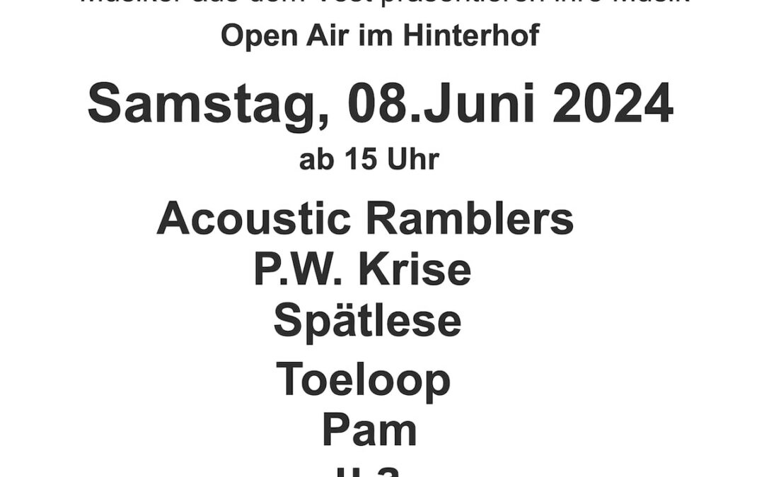 Hinterhofkonzert Open Air LiederVest 24., 8 Juni 2024, 15:00 Uhr, Wurstküche, Habinghorst