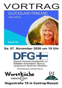 Plakat eines Vortrags von Tarja Prüss in der Wurstküche von Save the Planet in Castrop-Rauxel